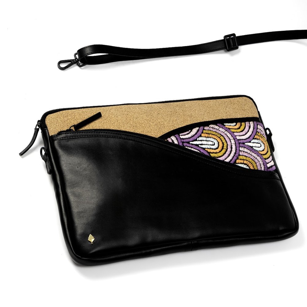 Acacia Laptop Sleeve - Olive & Coconut Brown