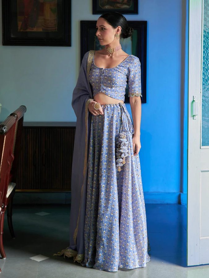Kasturi Chanderi Lehenga Set