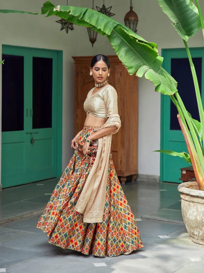 Husn Chanderi Lehenga Set