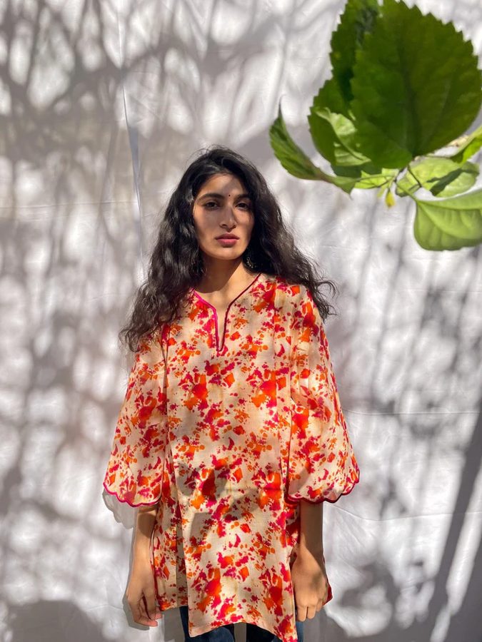 Amber Tie Dye Chanderi Kurta