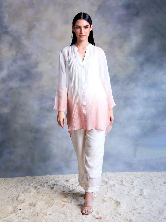 Beige Palazzo With Pearl Lace