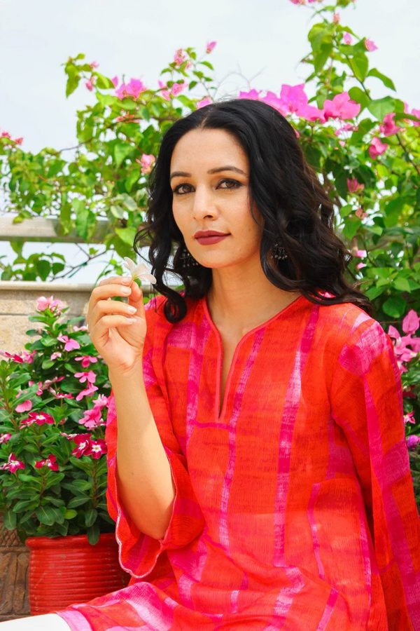 Gerua Chiffon Kurta