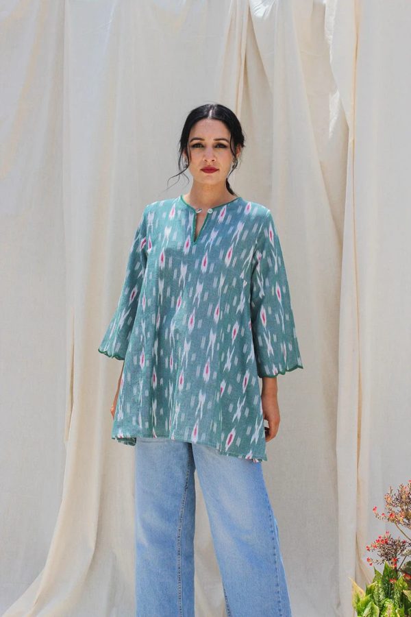 Sage Green Ikat Kurta