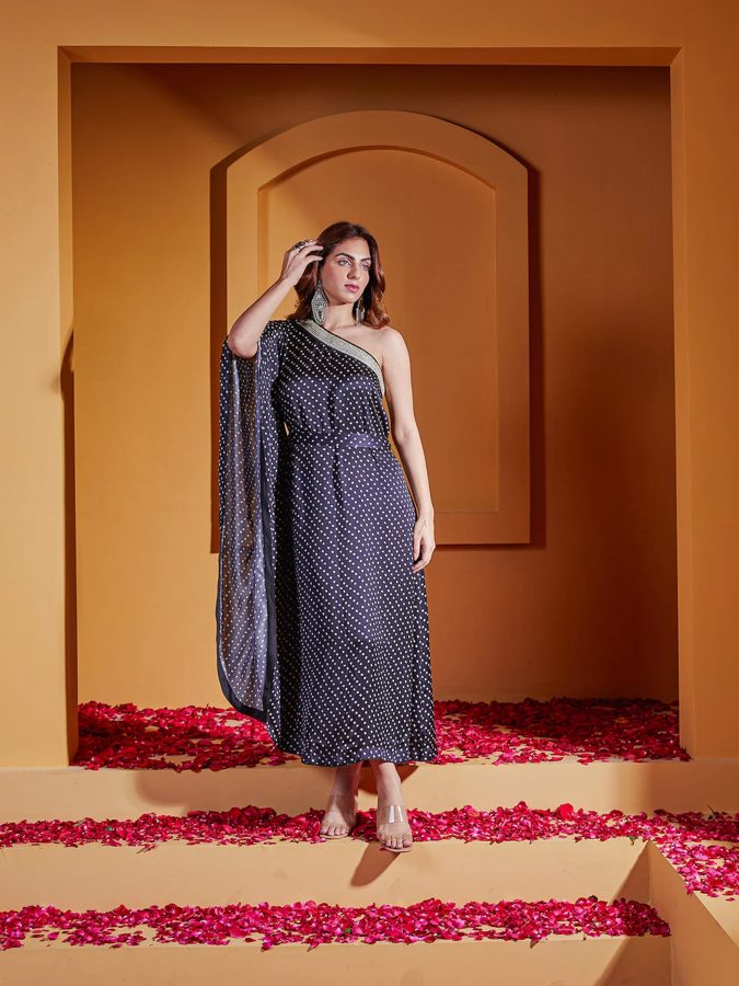 The Starry Night Off Shoulder Kaftan Dress
