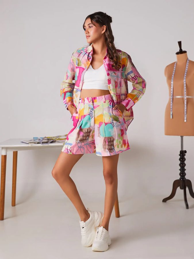 Raspberry Abstract Co-ord Set